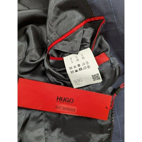 Hugo Boss Men's Dark Navy Windowpane Suit Jacket Size 34R (MSRP $445) - Picture 6 of 8